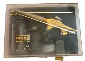 59-10001 Binks Vintage Airbrush Paint Sprayer Wren B Bottles Iand Nstructions #3