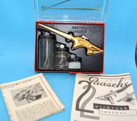 59-1002 Binks Vintage Wren Airbrush Kit Model Inch B New In Case With Jars And Colors
