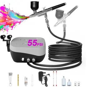 Tszyy-sqd-bg01-c-zh Boostool 55 Psi Airbrush Kit With Air Compressor Switchable Single/dual Airflow High