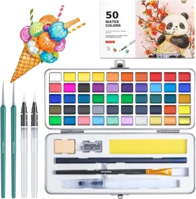 Botkc 798918885238 Watercolor Paint Set 100 Colors 12 Fl Oz Pack Of 1 50 Unique