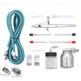 Bpjowvil 725423918991 Airbrush Kit With 3 Nozzle Sets 0.2 0.3 And 0.5mm Needles Fluid Tips Air #2