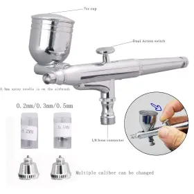 Bpjowvil 725423918991 Airbrush Kit With 3 Nozzle Sets 0.2 0.3 And 0.5mm Needles Fluid Tips Air #3