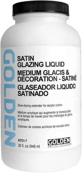 3721-7 Brand Golden Acrylic Medium Glazing Liquid 32 Oz Satin