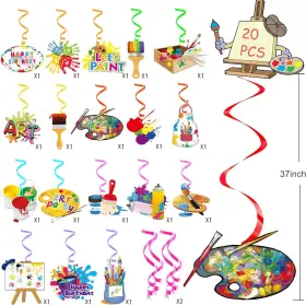 Hpswirl-17 Brand Ipartyfun Art Paint Party Hanging Swirls Painting Birthday Decorations Artist #2