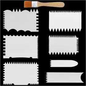 Psapstb-7in1 Brand Mtqy 7 In 1 Paint Scraper Acrylic Pouring Swipe Tools With Brush For