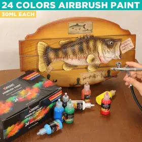 Branded 313037730773 24 Colors Airbrush Paint Set 30 Ml/1 Oz With Thinner And Cleaner Ready To Spray #3