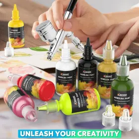 Branded 445045293223 Airbrush Paint 28 Colors Set Ready To Spray Opaque And Neon #3
