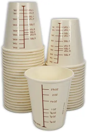 Branded01 313032352321 50 3oz Coated Paper Graduated Measuring Cups For Mixing Paint Stain Epoxy Resin