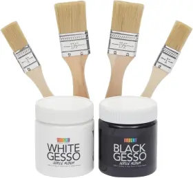 Bright Creations 194425478787 White And Black Gesso For Acrylic 1 Inches