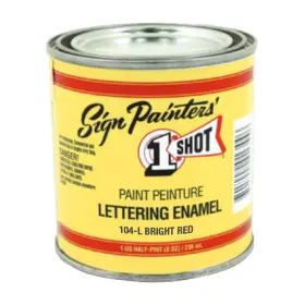 104l Bririline 104l/8z 1 Shot Letter Enamel Bright Red 8 Oz Fl Pack Of
