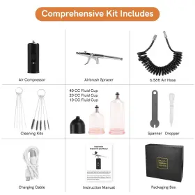 Ja001uky Brisunshine Cordless Rechargeable Airbrush Kit Handheld Air Brush Sprayer Gun With Compre #2