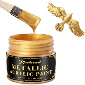 Paint002 Brohood Gold Leaf Paint 100ml Water-based 3.38 Fl Oz Pack Of 1