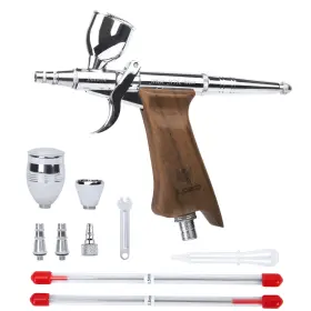 B0d6rgrpm3 Bucasso Double Action Airbrush Kit 0.3/0.5/0.8mm Nozzles 3/7/11cc Cups