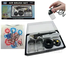 Calhawk 091044323309 Air Brush Kit Single Action Paint Sprayer 1/4 Inch Npt 6ft Vinyl Hose 15-50psi