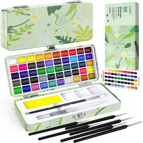 50wp001 Caliart Watercolor Paint Set 50 Colors 1 Count Pack Of Multicolor