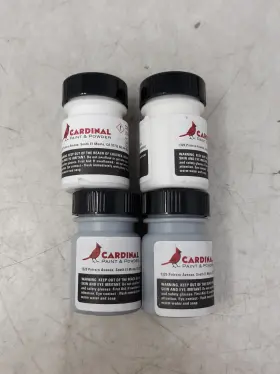 3201-wh120 Cardinal Paint & Powder Assorted And 2x White Gray Air Dry Enamel 4oz Bottles