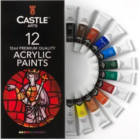 3235766 Castle Art Supplies 12 X 12ml Acrylic Paint 0.2 Fl Oz Pack Of 24 Colors