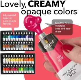 Castle Art Supplies 712038598687 48 X 22ml Acrylic Paint Set Piece Multicolor #2