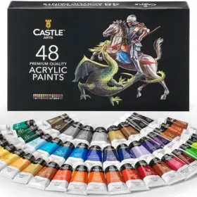 Castle Art Supplies 712038598687 48 X 22ml Acrylic Paint Set Piece Multicolor