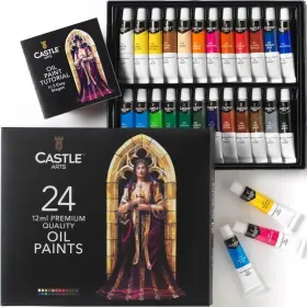 Casop24 Castle Art Supplies 24 X 12ml Oil Paint Set 0.42 Fl Oz Pack Of Assorted