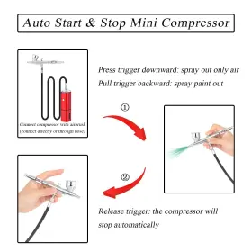 Casubaris 653948950236 Airbrush Kit With Compressor Portable Cordless Rechargeable Auto #3