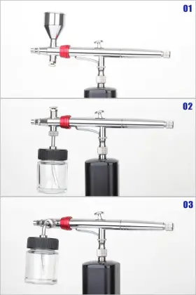 Casubaris 653998337322 Airbrush Pen With Rotatable Air Brush Head Gravity And Both Side Siphon Feedi #2