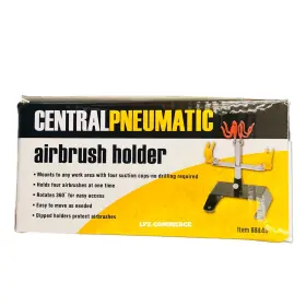 69449 Central Pneumatic New Table Top Airbrush Holder Station Stand Holds 4 Airbrushes Swivel Tilt Set #2