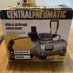Central Pneumatic 83657 1/6 Hp 58 Psi Oilless Airbrush Compressor