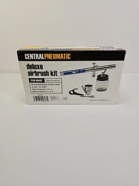 85810 Central Pneumatic Deluxe Air Brush Kit With Case Amd New Hose -new Sealed #3