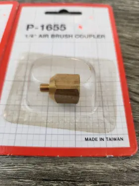 P-1655 Central Pneumatic 1/4 Inch Air Brush Brass Couplers Lot Of 3 New #3