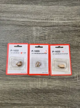 P-1655 Central Pneumatic 1/4 Inch Air Brush Brass Couplers Lot Of 3 New