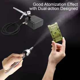 Ofw-d1-1229a Chai Products Airbrush Kit Portable Dual-action Gun And Mini Air Compressor Set For M #2