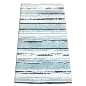 B055-5 Chardin Llc Maui Bath Rug Runner With Skid Resistant Latex 24 Inch X 60 Inch. White-blue #2