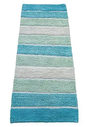 Chb030-2 Chardin Llc Cordural Stripe Bath Rug Runner With Skid 24 Inch X 60 Aqua Turquoise #2