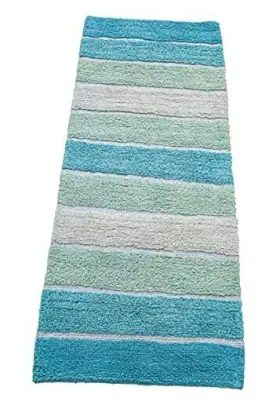 Chb030-2 Chardin Llc Cordural Stripe Bath Rug Runner With Skid 24 Inch X 60 Aqua Turquoise