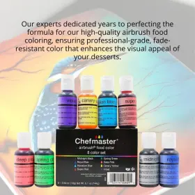 Chefmaster 810000400553 - Airbrush Kit Food Coloring 8 Pack True To Shade V #3
