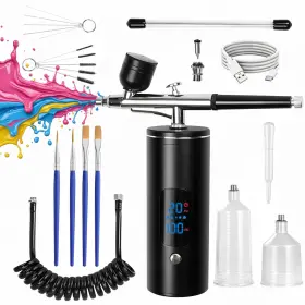 Ch0037 Chufa Airbrush Kit With Air Compressor 48 Psi High-pressure Cordless 600