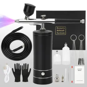 Cljlixcy 768531881993 Upgraded Airbrush Kit With Air Compressor Portable Cordless Auto Gun