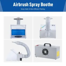 Co-z 666186332122 Airbrush Spray Booth With 3 Led Lights Portable Paint For Airbru #3