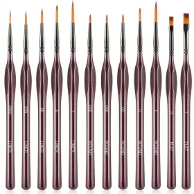 Zs-12-us Cofhom Miniature Paintbrushes 12pc Model Brushes Micro Detail Paint Brush Set Smal