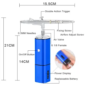 Color Peak 653998056582 Airbrush Kit With Compressor No Hose 1pc Battery Cordless Dual Act #3