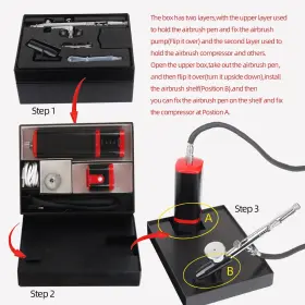 Color Peak 653998455361 Cordless Airbrush Kit With Air Brush Holder Replaceable Battery Powered Porta #2