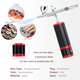 Color Peak 653998455361 Cordless Airbrush Kit With Air Brush Holder Replaceable Battery Powered Porta #3