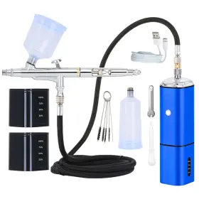 Tm90a-218 Color Peak Airbrush Kit With Compressor Cordless Dual Action Set Rec