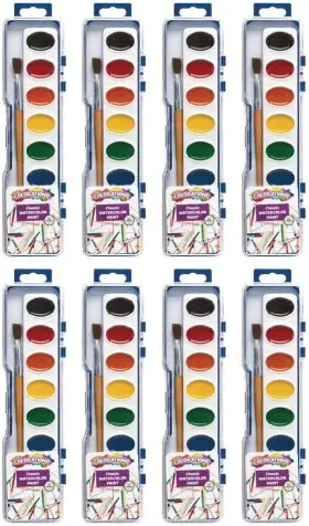 Bvww8 Colorations 8 Washable Watercolor Paint Palettes 1 Count Pack Of