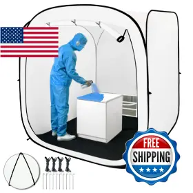 B0dnf4vjxb Cootentler 6x6x6ft Pop Up Spray Paint Booth With Black Floor And Mesh Door