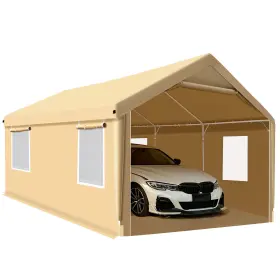 Py-6m-beige Cootentler Rainproof Portable Paint Booth 20x12x10ft Heavy Duty Spray Painting Shelter Tent