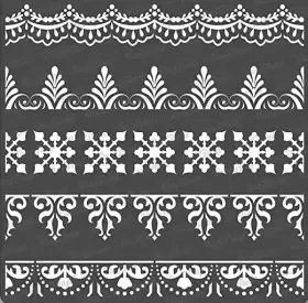 Craftreat 617566030435 Reusable Ornate Wall Stencils For Painting On Wood Tile And Furniture -12x