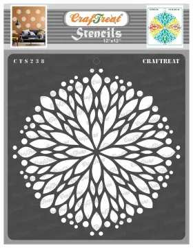 Craftreat 617566030527 Flower Mandala Wall Stencils For Painting Large Pattern - Burst 12x1