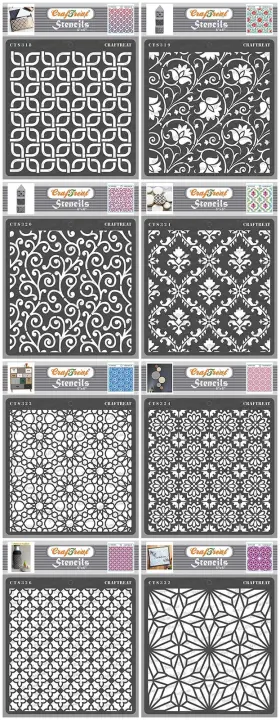 Ctsbl011 Craftreat Background Pattern Stencils For Painting On Wood Wall Tile Canva